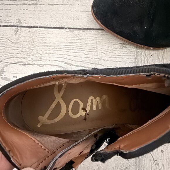 Sam Edelman Petty Black Suede Bootie Ankle Boots Women's 7M / 37 - Picture 7 of 9
